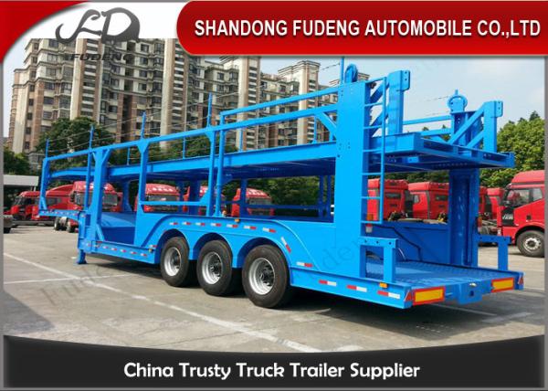Buy cheap 12 Car Carrier Semi Trailer , Skeletal Type 2 / 3 Axles Vehicle Transport Trailer from wholesalers