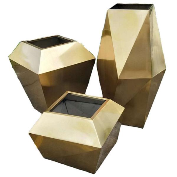 Buy cheap Irregular modern gold flower planters geometric flower pot from wholesalers
