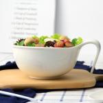 Multi Purpose Savall Minimalist Salad Porcelain Bowl With Handle