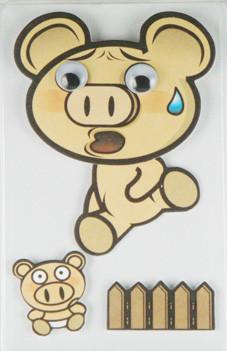 Buy cheap Offset Printed Running Piggy 3D Cartoon Stickers For Mobile Phone Decor from wholesalers