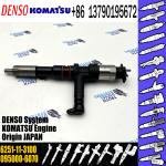 Excavator PC400-8 PC450-8 Excavator Engine Fuel Injector 095000-6070 6251-11