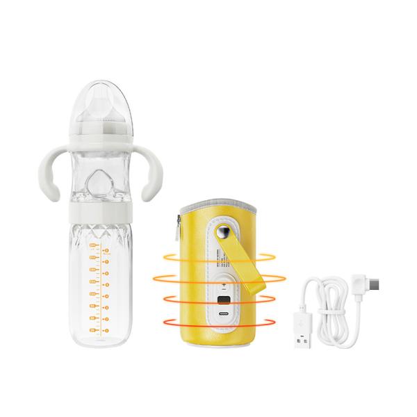 3 In 1 Travel Formula Dispenser Bottle USB Baby Milk Feeding Glass Bottle BPA