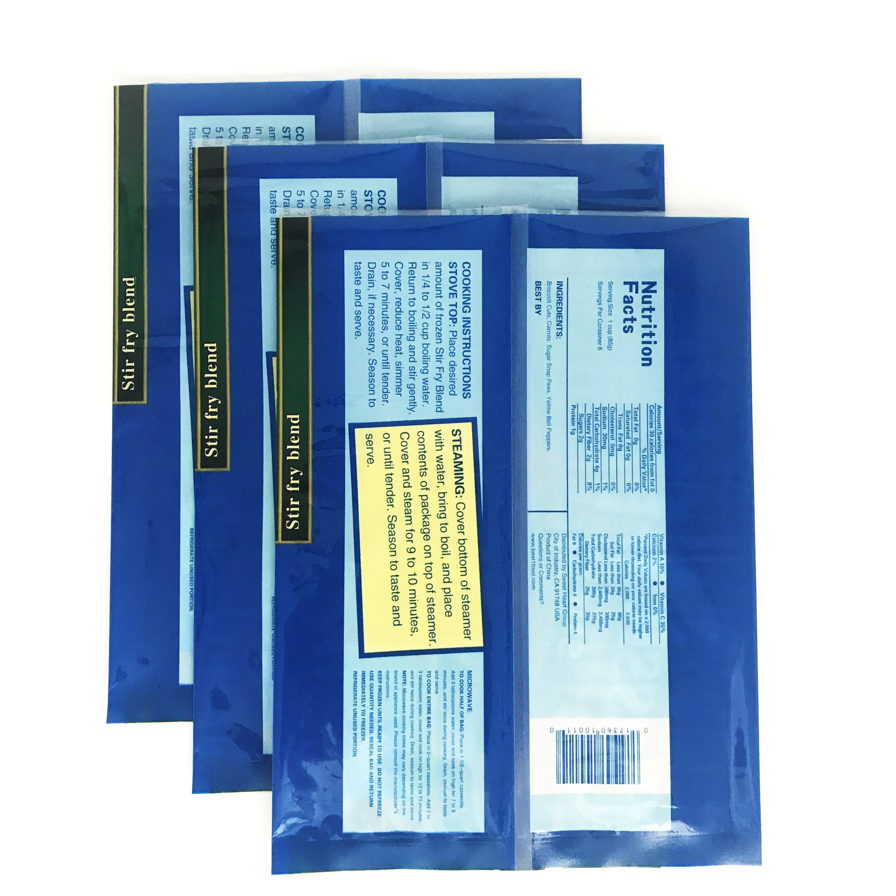 Custom Printing Wholesale Middle Sealing Pouch Back Seal Plastic Bag for Food Pack
