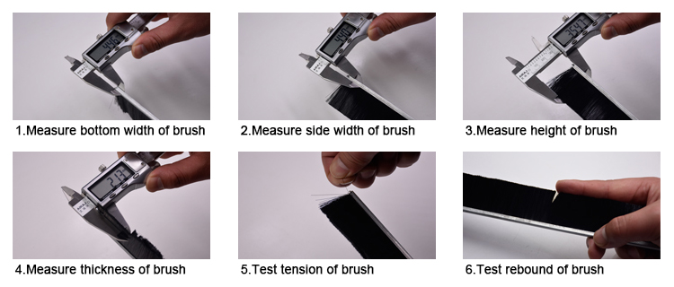 Door Sealing Furniture Dusting Black PP Nylon Bristle Strip Brush For Commercial Building