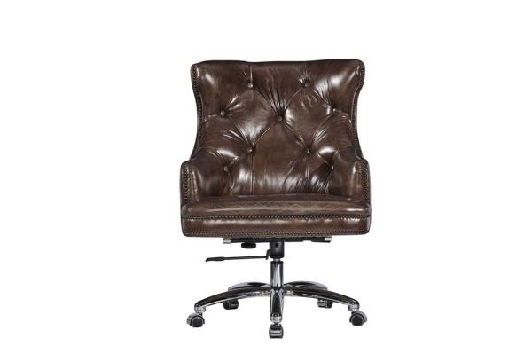 Buy cheap Deep Buttons Back Leather Office Desk Chair , Brown Leather Executive Desk Chair from wholesalers