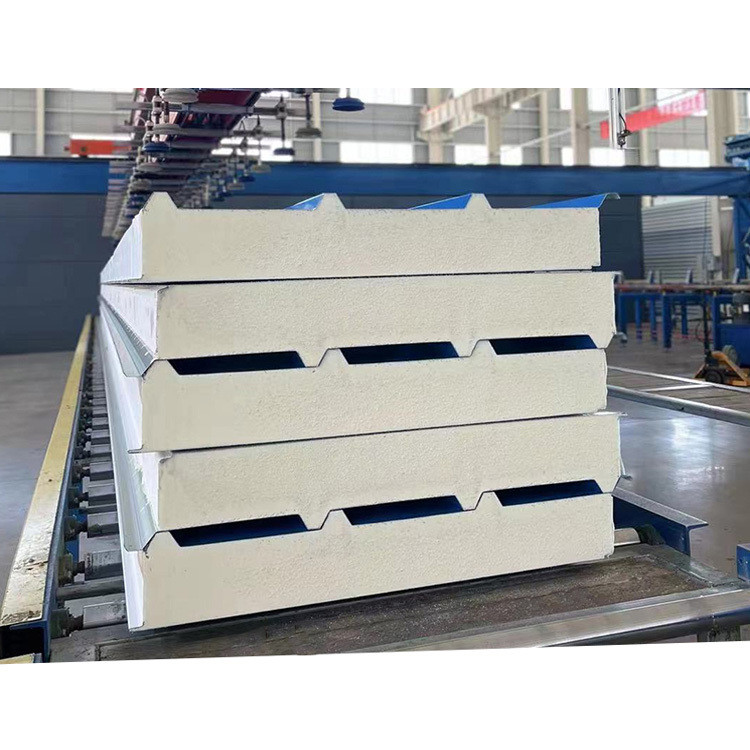 Four Wave Polyurethane PU Roof Panel Fireproof Thermal Insulation Sandwich Panel