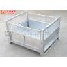 Buy cheap Silver Side Cover Stacking Rack System , Industrial Steel Folding Plastic Turnover Box from wholesalers