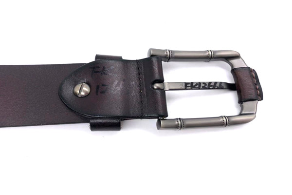 Fashion Mens Casual Leather Belt / 100% Soft Top Grain Genuine Leather Strap With Metal Bamboo Buckle
