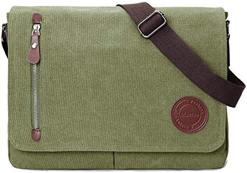 VINTAGE CANVAS SATCHEL MESSENGER BAG FOR MEN WOMEN,TRAVEL SHOULDER BAG 13.5"