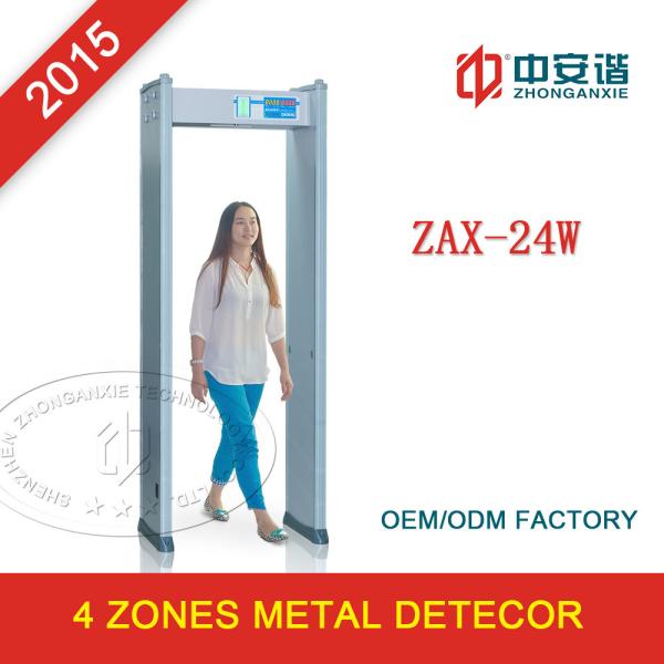 Buy cheap Silver Grey Body Scanner Metal Detector Door Frame , Airport Metal Detectors 4 Zones from wholesalers