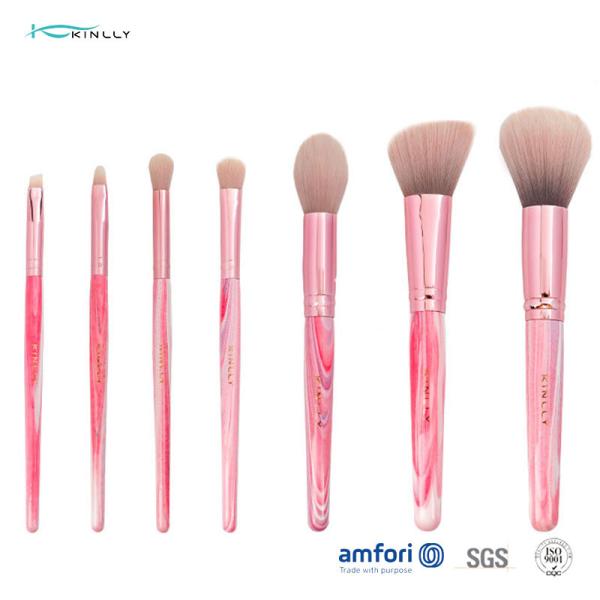 Buy cheap Pink Aluminum Ferrule 7pcs Makeup Brush Set For Beginners from wholesalers
