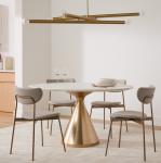 Buy cheap Marble Top Steel Gold Pedestal Tables For Coffee Living Room from wholesalers