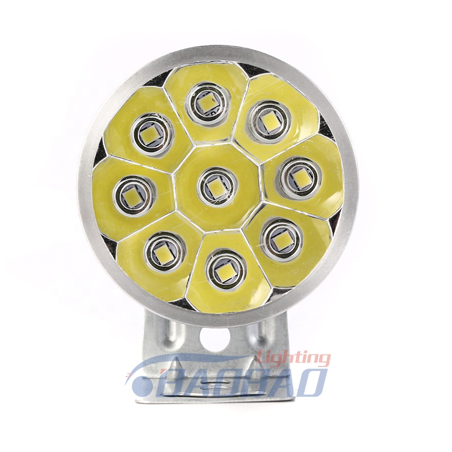 Aluminum Silver Casing 9 Beam White Color Motorbike Light Accessories