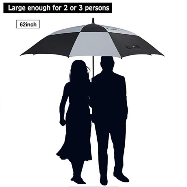 Buy cheap 62 inch oversized Travel Square Golf Double Layer Air Vent Umbrella Windproof Large Straight Handle for men and women from wholesalers