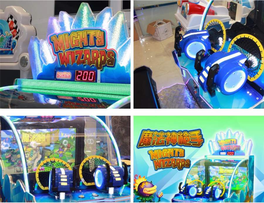 Might Wizards Kids Shooting Balls Game Machine For Shopping Center