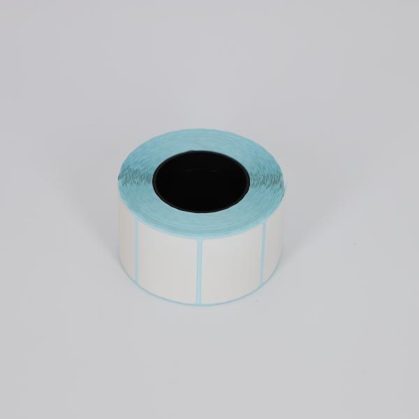 Buy cheap 40mm X 45mm White Blue Thermal Label Paper Roll Adhesive Thermal Receipt Paper from wholesalers