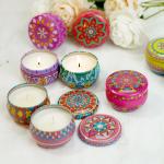 8 Pack Yoga Aroma Candle Set Tin Scented Candle Spirit Healing
