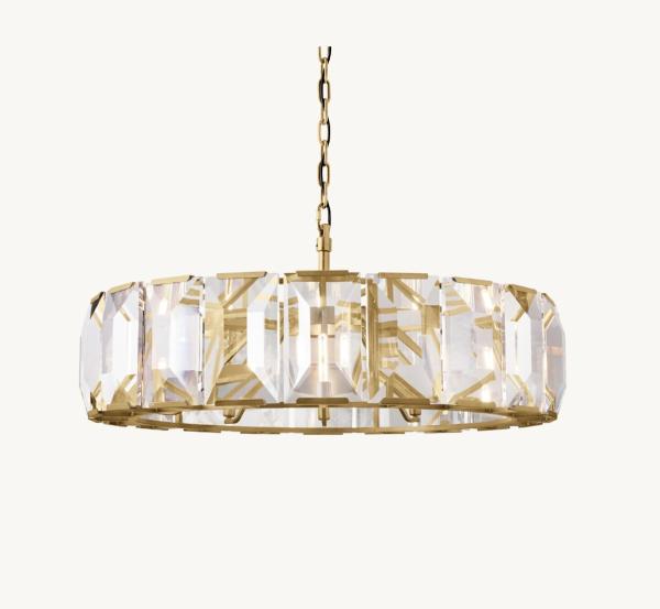 Buy cheap 43" Crystal Brass Chandelier 100V - 277V Crystal Round Chandelier from wholesalers