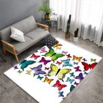 Butterfly Living Room Floor Carpets Large Dining Room Rugs Machine Washable