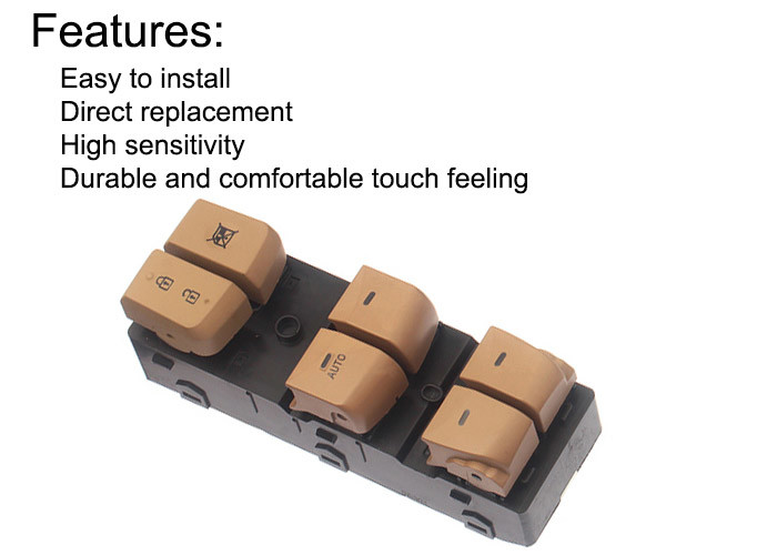 Auto Power window switch Front Left Single row cream-colored for Hyundai Elantra four door with light OE 93570-4V000YDA