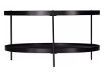 Modern Apartment Wooden Iron Round Coffee Table Loose Furniture Black White