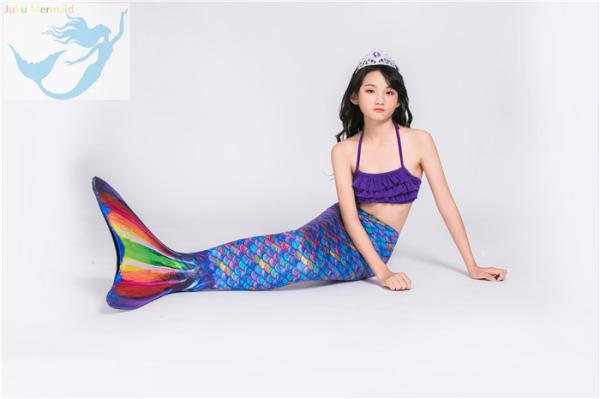Buy cheap Rainbow Mermaid Swim Tails For Toddlers Ruffles Princess Designed Bikini Top from wholesalers