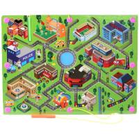 Buy cheap Kids City Traffic Wooden Magnetic Puzzle Maze Board Game Educational Toys product