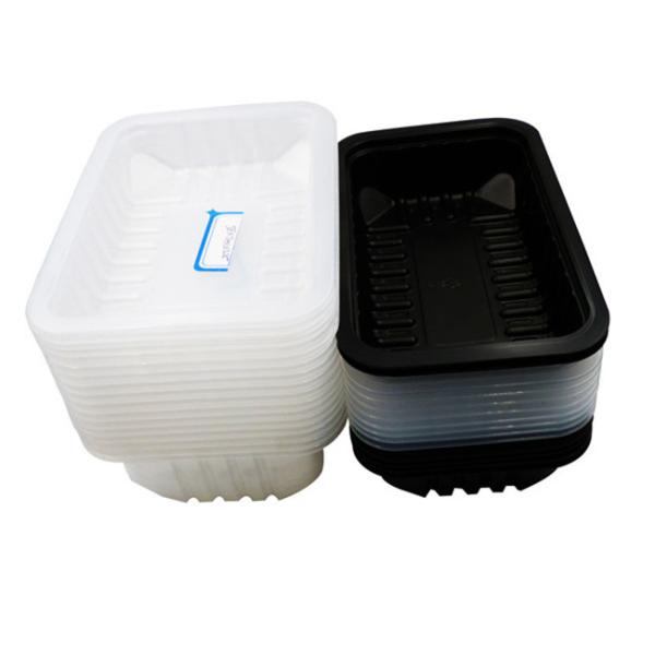 Buy cheap Anti Fog White Black Disposable Food Trays 100mm Depth For Meat Fish from wholesalers