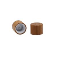 Buy cheap 18 / 410 Plastic Screw Caps With Bamboo Covered For Essential Oil Bamboo Screw product