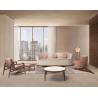 Buy cheap Premium Interior Coffee Side Table With Marble Top Curved Walnut Frame Legs from wholesalers