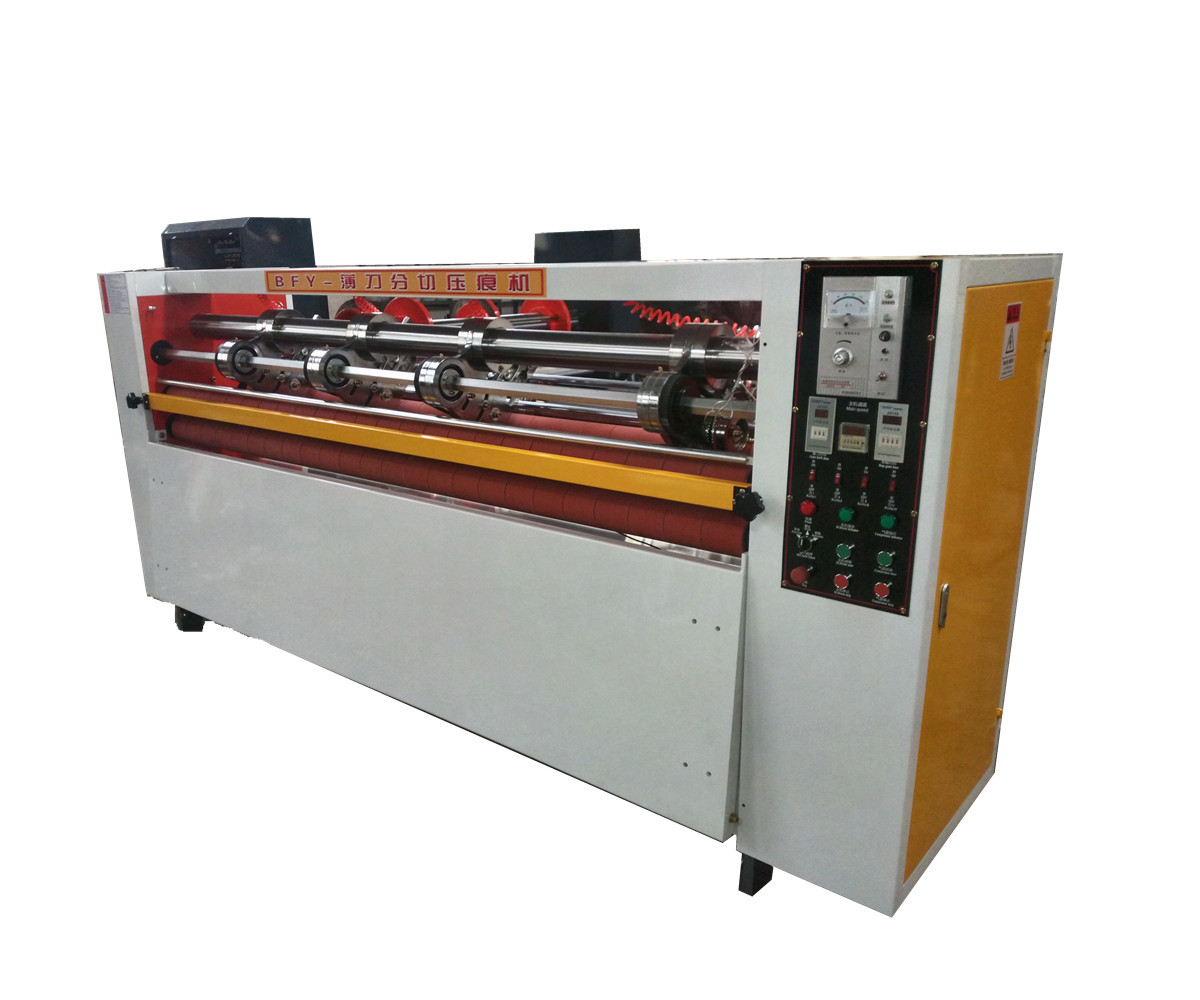 Auto Feeder Thin Blade Slitter Scorer Machine High Speed RS4 Yellow