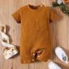 Buy cheap Custom Design Cotton Baby Clothes Baby Boy Romper Rib Knitting Unisex Onesie Short Sleeve Soft Clothes Baby Bodysuit from wholesalers