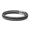 Buy cheap High Quality Leather and Stainless Steel Wire Braided wrap bangle Bracelet with magnetic clasp from wholesalers