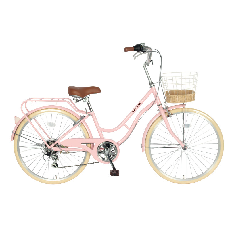 Aluminium Alloy Women'S 26 Inch Cruiser Bike Pink City Bike 1 Speed