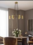 Minimalist Chandeliers Gold LED Black Ring Living Room Dining Lighting circular