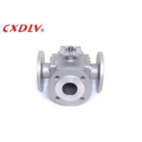 Buy cheap Small Full Port 3 Way Flanged Ball Valve Square Body with Mounting Pad product