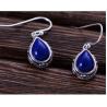 Buy cheap Thai Sterling Silver Natural Lapis Lazuli Drop Dangel Retro Earrings (043143W) from wholesalers