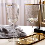 Hammer Texture Crystal Wine Glass In Triangle Shape