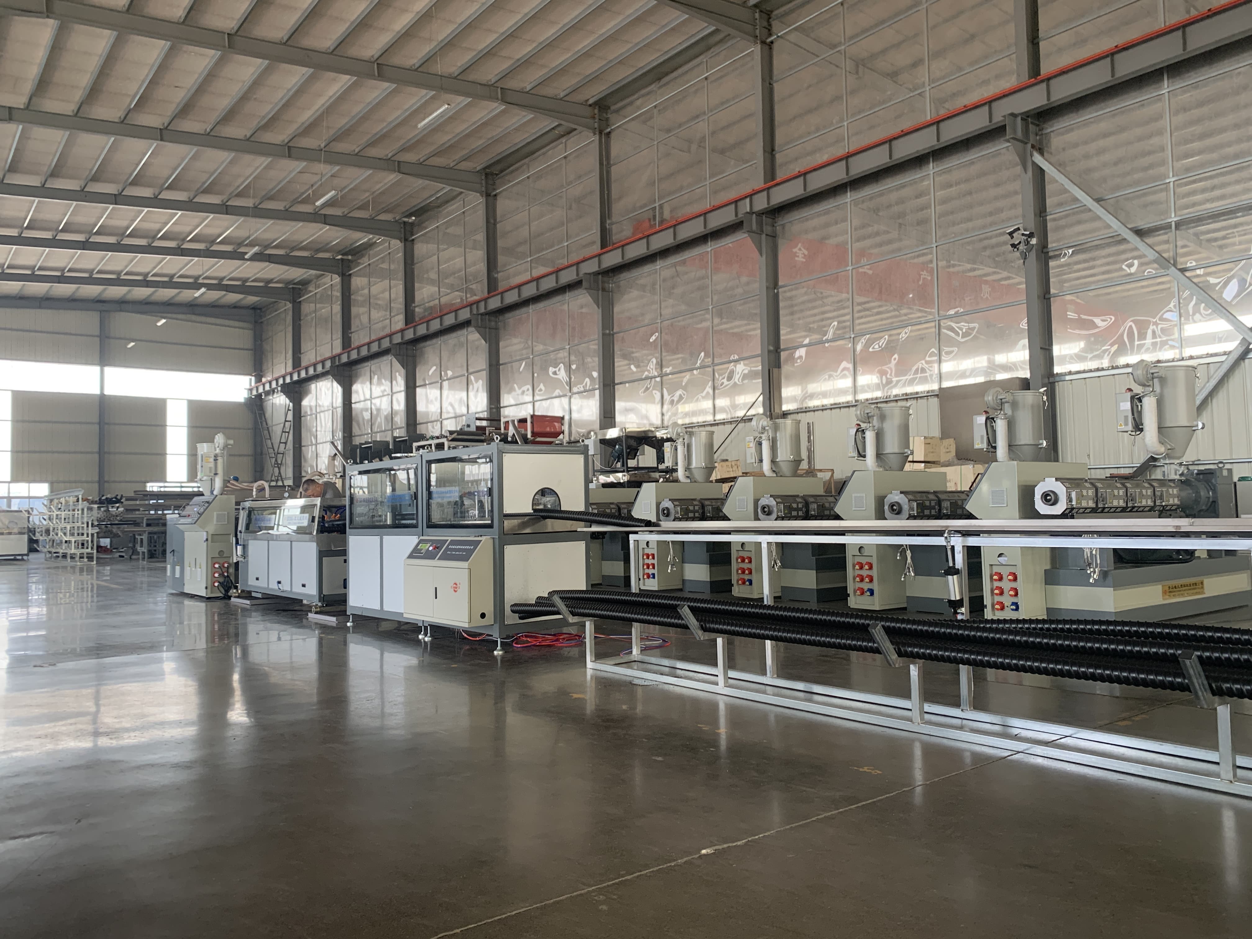 Water Cooling Spiral Pipe Extrusion Line with Winding Machine 100m/roll and Fully Automatic Grade Design