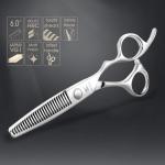 Cobalt Steel Hair Thinning Scissors Right Handed 6.0 Inch Ball Bearing UFO Screw