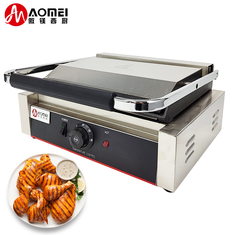 SMOKELESS Function All Stainless Steel Electric Panini Contact Grill for Commercial