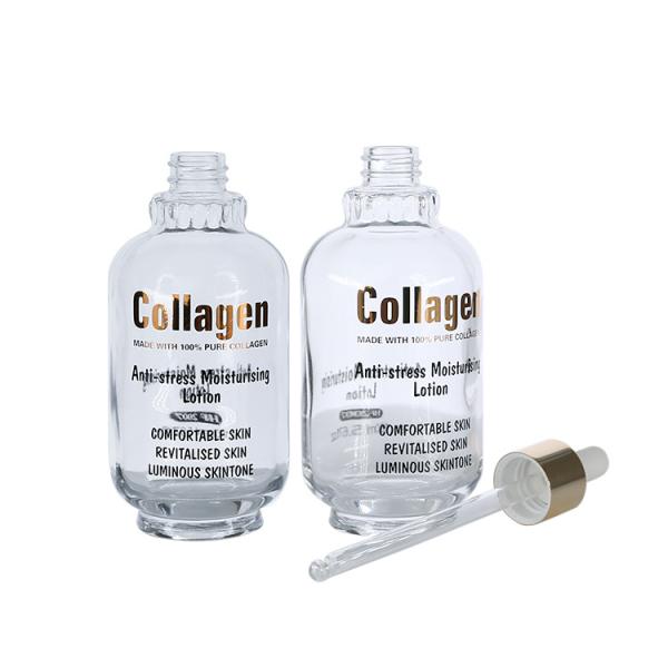 Buy cheap 160ml Clear Glass Essential Oil Dropper Bottle Glass Cosmetic Packaging With Gold Dropper from wholesalers