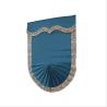Buy cheap European style light luxury fan shape velvet blue Roman blind blackout Customized for dinning room kitchen small window from wholesalers