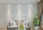 White Color Flocking Floral Pattern European Style Wallpaper for Living Room