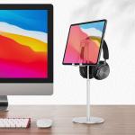 3.5 Inch 180mm Headphone Tablet Stand / Height Adjustable Ipad Desk Stand