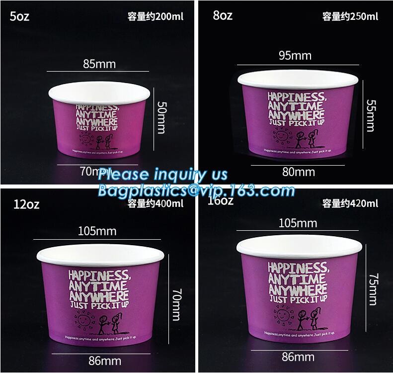 take away 8oz 4oz 7oz icecream cups with 95mm dome lids,12oz Eco-friendly recycled ice cream paper cup with lid spoon
