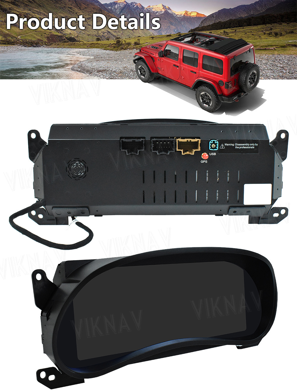 Digital Dash Instrument Cluster for 2011-2017 Jeep Wrangler JK Digital Gauge Instrument Speedometer Replacement