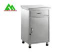 Metal Hospital Ward Equipment Stainless Steel Bedside Table With Drawer