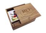 Natural Color Walnut Wooden Photo Album Box With Sliding Lid Magnet Closure