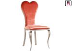 Velvet Gold / Silver / Chrome Stainless Steel Restaurant Chairs With Red Heart